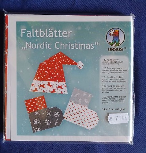 URSUS Fogli Origami 15x15cm 38075599F Nordic Christmas 120 fogli